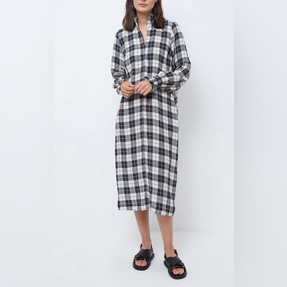 Baum Und Pferdgarten Anamay Midi Dress Black and White Plaid Size 38 (US 6) EUC - Picture 2 of 13